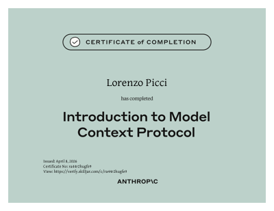 Introduction to MCPs certificate preview
